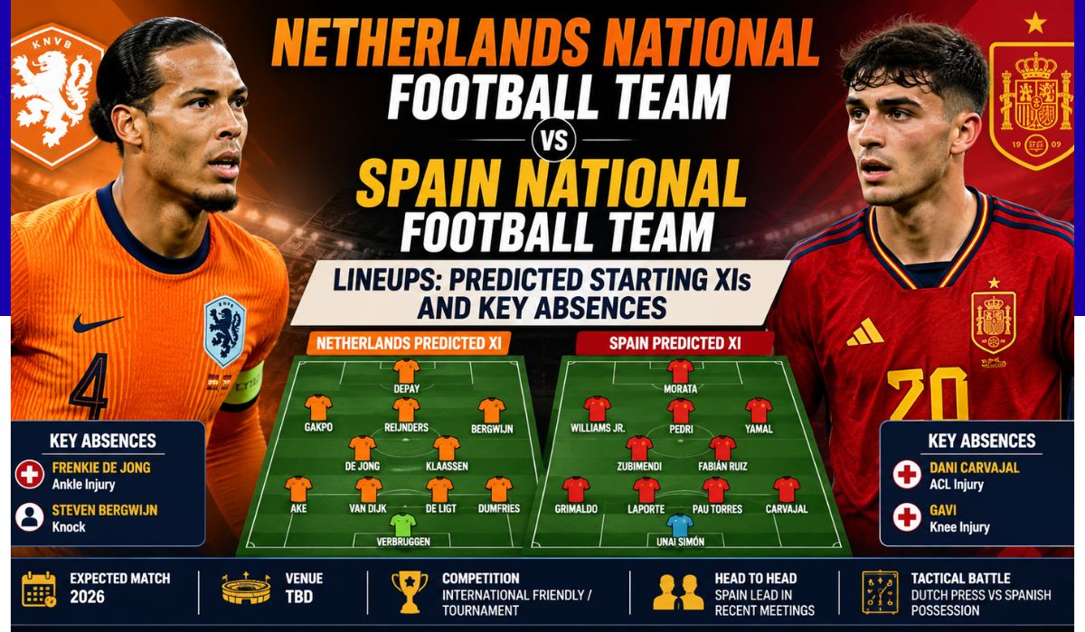 netherlands national football team vs spain national football team lineups
