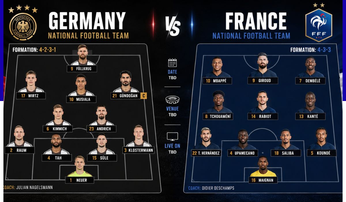 germany national football team vs france national football team lineups